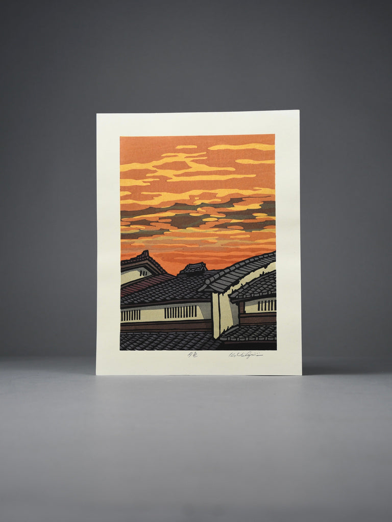 Modern Japanese woodblock print ’Yooshoku’ (evening colors) by Nishijima Katsuyuki - Art