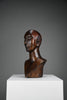 Modernist mid-century carved wooden bust - Art