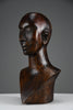 Modernist mid-century carved wooden bust - Art