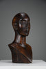 Modernist mid-century carved wooden bust - Art