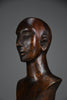 Modernist mid-century carved wooden bust - Art