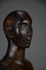 Modernist mid-century carved wooden bust - Art