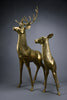 Monumental 1970’s Hollywood Regency brass deer pair attributed to Maison Jansen - Art