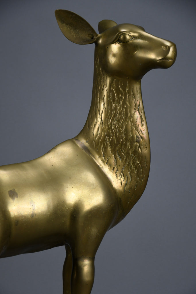 Monumental 1970’s Hollywood Regency brass deer pair attributed to Maison Jansen - Art