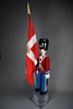 Monumental Royal Danish Guardsman with flag by Kay Bojesen, 168 cm (66.1 in) 1950s - Decor