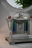 Monumental WMF Jugendstil Alpacca silver-plated vanity mirror with polychrome inlays c. 1900 - Mirrors