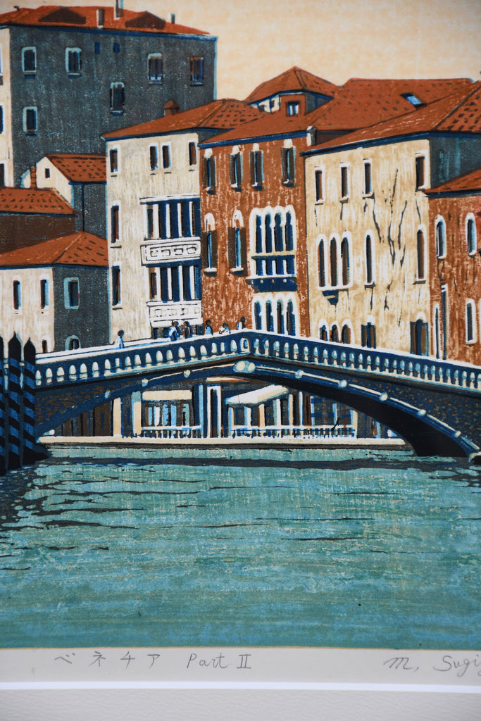 Mototsugu Sugiyama, “Venice Part II”, original Japanese woodblock print signed numbered 7/100 1996 - Art