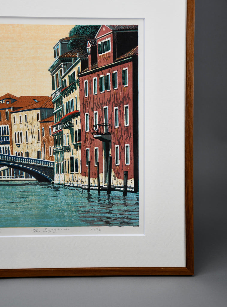 Mototsugu Sugiyama, “Venice Part II”, original Japanese woodblock print signed numbered 7/100 1996 - Art