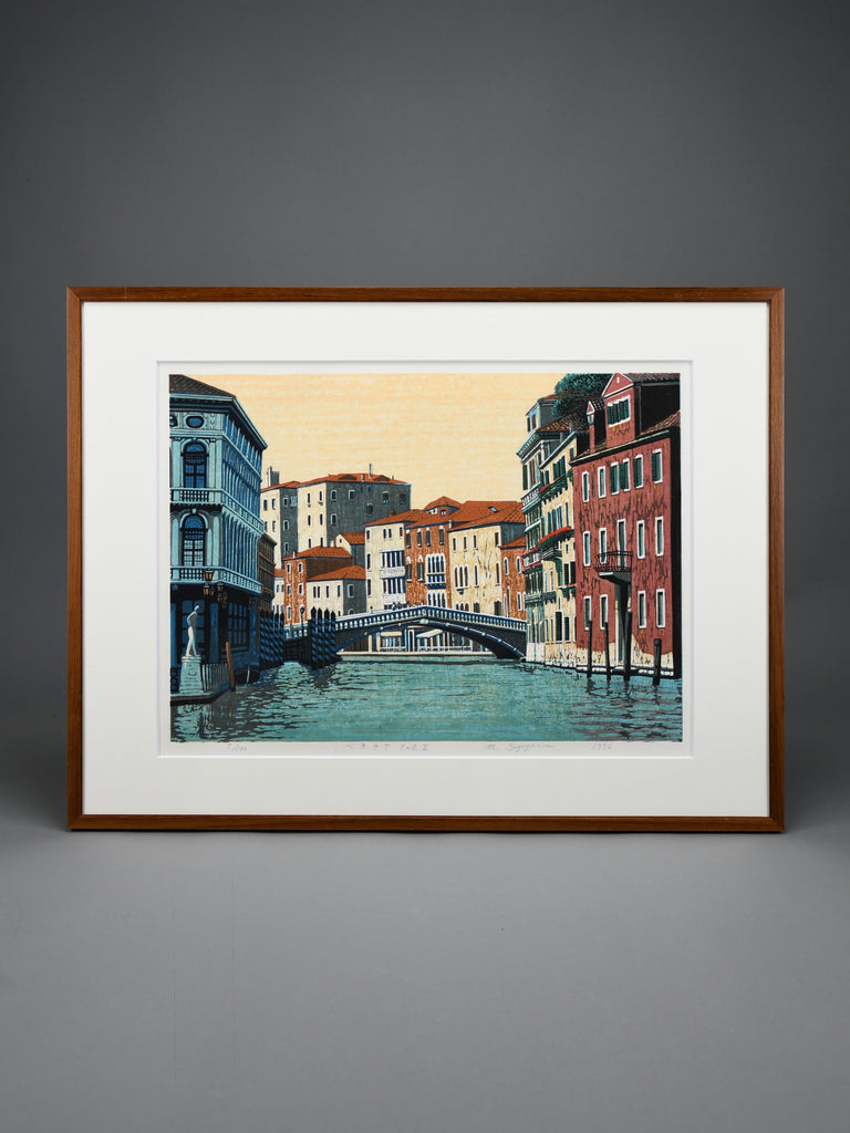 Mototsugu Sugiyama, “Venice Part II”, original Japanese woodblock print signed numbered 7/100 1996 - Art