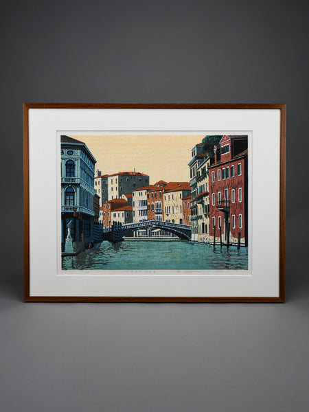 Mototsugu Sugiyama, “Venice Part II”, original Japanese woodblock print signed numbered 7/100 1996 - Art