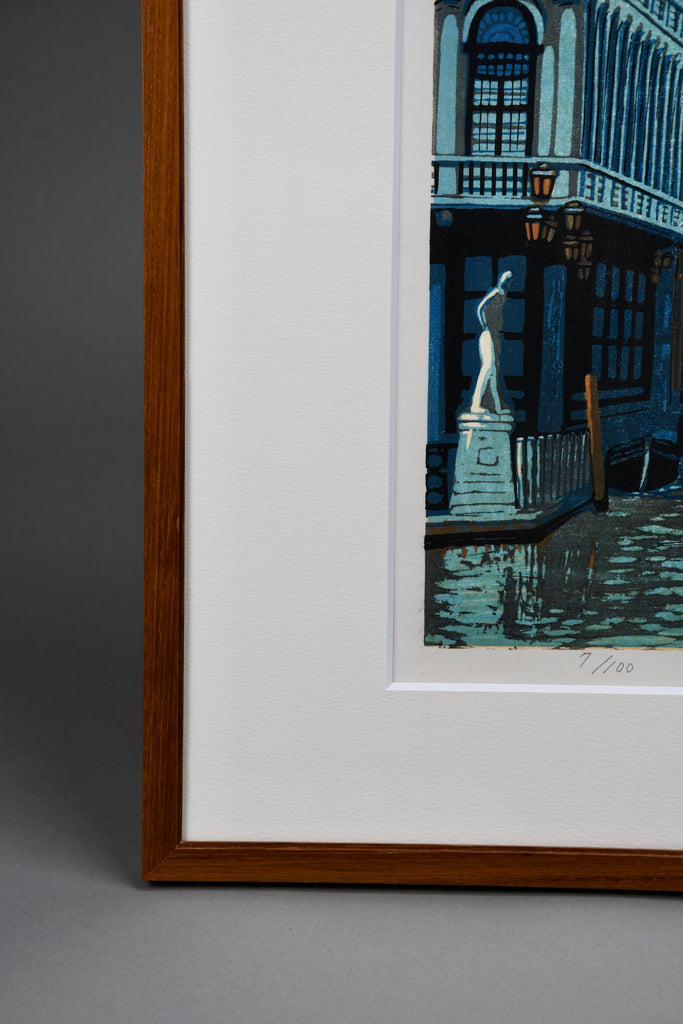 Mototsugu Sugiyama, “Venice Part II”, original Japanese woodblock print signed numbered 7/100 1996 - Art