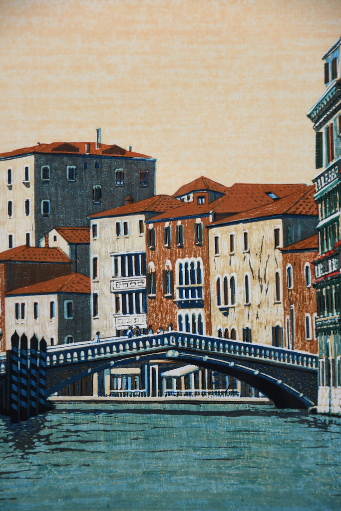 Mototsugu Sugiyama, “Venice Part II”, original Japanese woodblock print signed numbered 7/100 1996 - Art