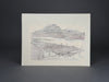 “Mount Bizan” limited edition Japanese woodblock print by Saburō Miyata, framed Shin-Hanga landscape with Wabi-Sabi
