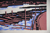 “Mount Bizan” limited edition Japanese woodblock print by Saburō Miyata, framed Shin-Hanga landscape with Wabi-Sabi