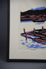 “Mount Bizan” limited edition Japanese woodblock print by Saburō Miyata, framed Shin-Hanga landscape with Wabi-Sabi