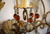 Murano Glass and Iron Belle Epoque Wall Candle Holder - Decor