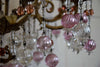 Murano Glass and Iron Belle Epoque Wall Candle Holder - Decor