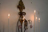 Murano Glass and Iron Belle Epoque Wall Candle Holder - Decor