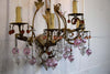 Murano Glass and Iron Belle Epoque Wall Candle Holder - Decor