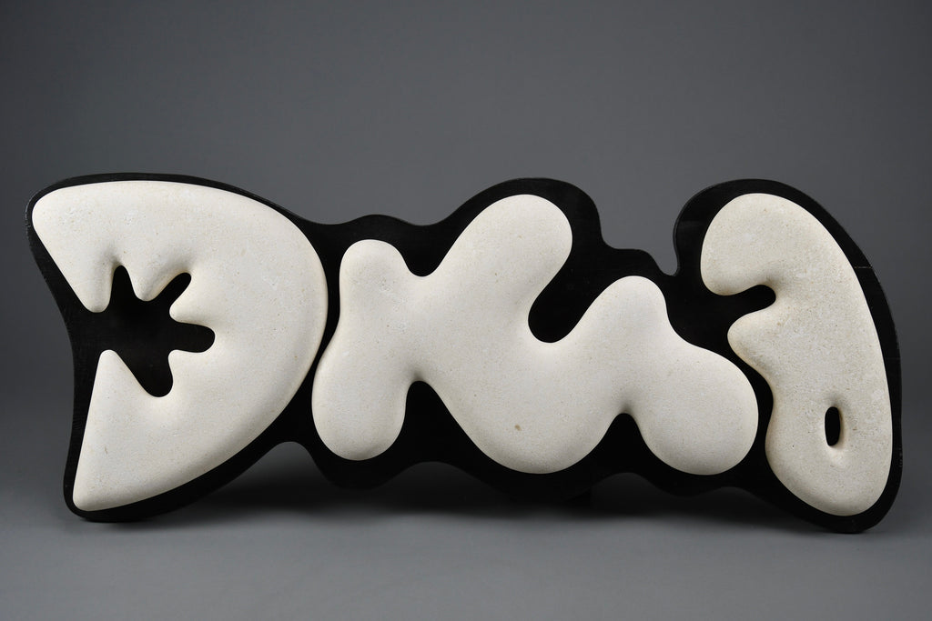 “Murena”, Alberto Cabiddu wall sculpture 1999 Pietra di Vicenza & Ebonized wood - Art
