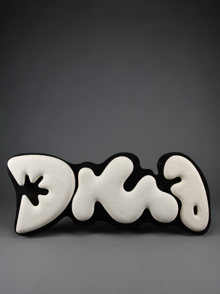 “Murena”, Alberto Cabiddu wall sculpture 1999 Pietra di Vicenza & Ebonized wood - Art