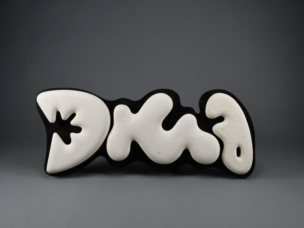 “Murena”, Alberto Cabiddu wall sculpture 1999 Pietra di Vicenza & Ebonized wood - Art