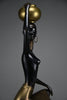 “Ndebele Water Bearer” – mid-century patinated bronze and brass Sculpture of a kneeling African woman c. 1950-60 - Art