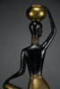 “Ndebele Water Bearer” – mid-century patinated bronze and brass Sculpture of a kneeling African woman c. 1950-60 - Art