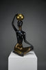 “Ndebele Water Bearer” – mid-century patinated bronze and brass Sculpture of a kneeling African woman c. 1950-60 - Art