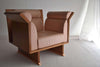 Neo eclectic Ugo La Pietra post modern Jatoba Wood arm chairs - Furniture