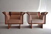 Neo eclectic Ugo La Pietra post modern Jatoba Wood arm chairs - Furniture