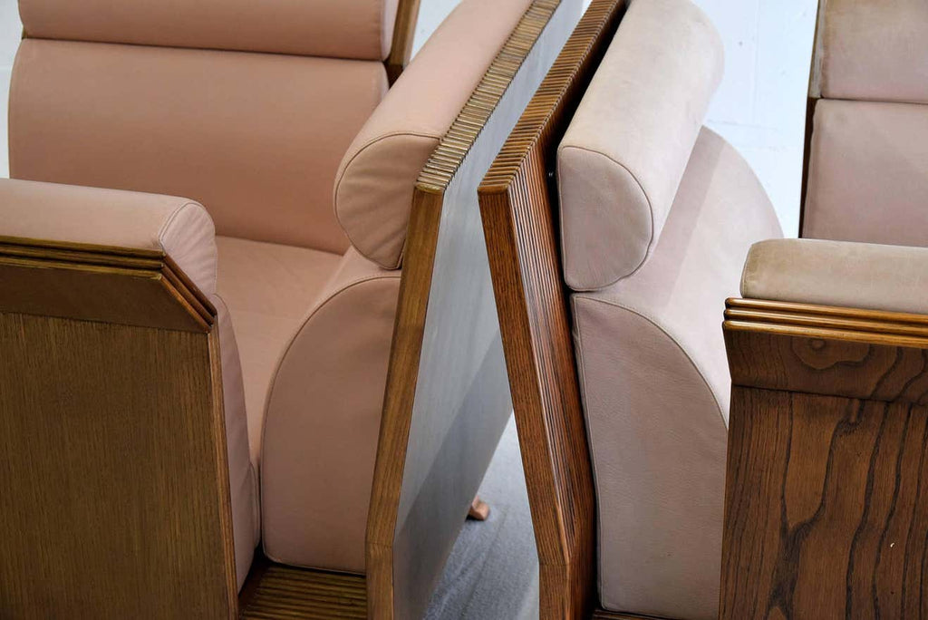 Neo eclectic Ugo La Pietra post modern Jatoba Wood arm chairs - Furniture