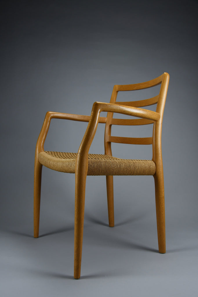 Niels Otto Møller model 68 Oak & papercord armchair J.L. Møllers Møbelfabrik 1981 - Furniture