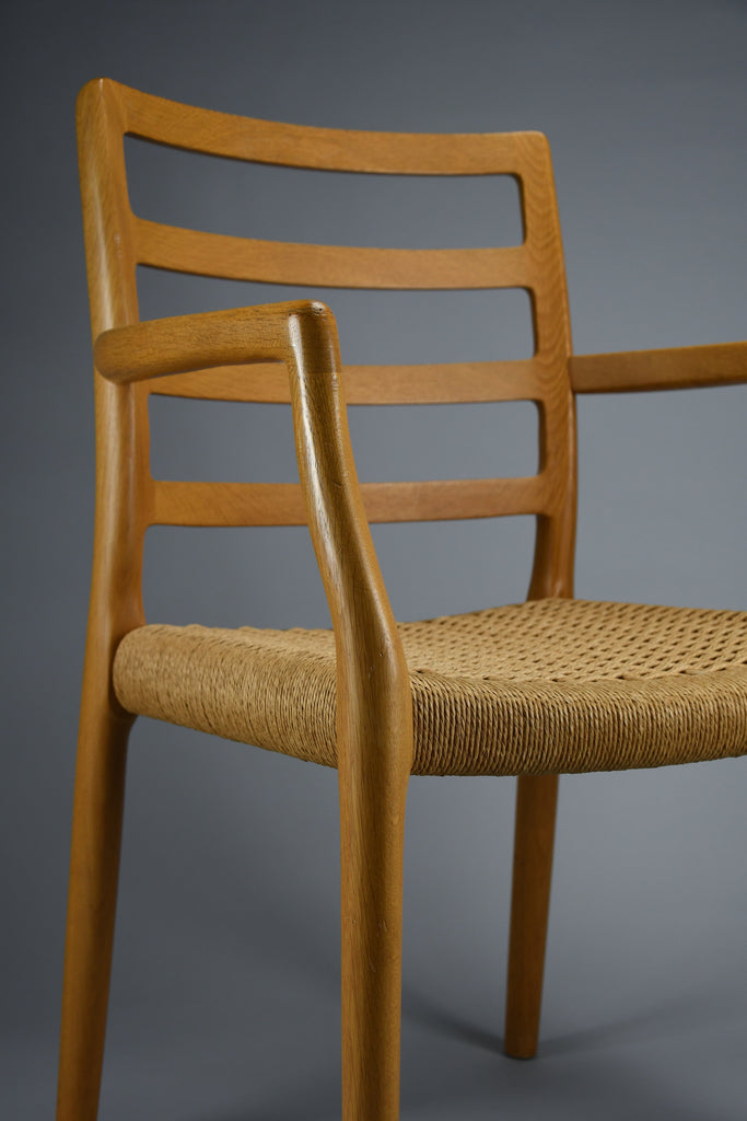 Niels Otto Møller model 68 Oak & papercord armchair J.L. Møllers Møbelfabrik 1981 - Furniture