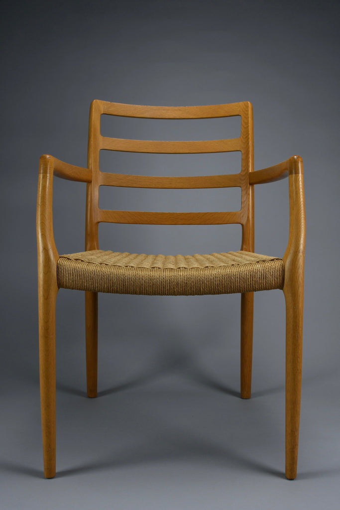 Niels Otto Møller model 68 Oak & papercord armchair J.L. Møllers Møbelfabrik 1981 - Furniture