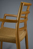 Niels Otto Møller model 68 Oak & papercord armchair J.L. Møllers Møbelfabrik 1981 - Furniture