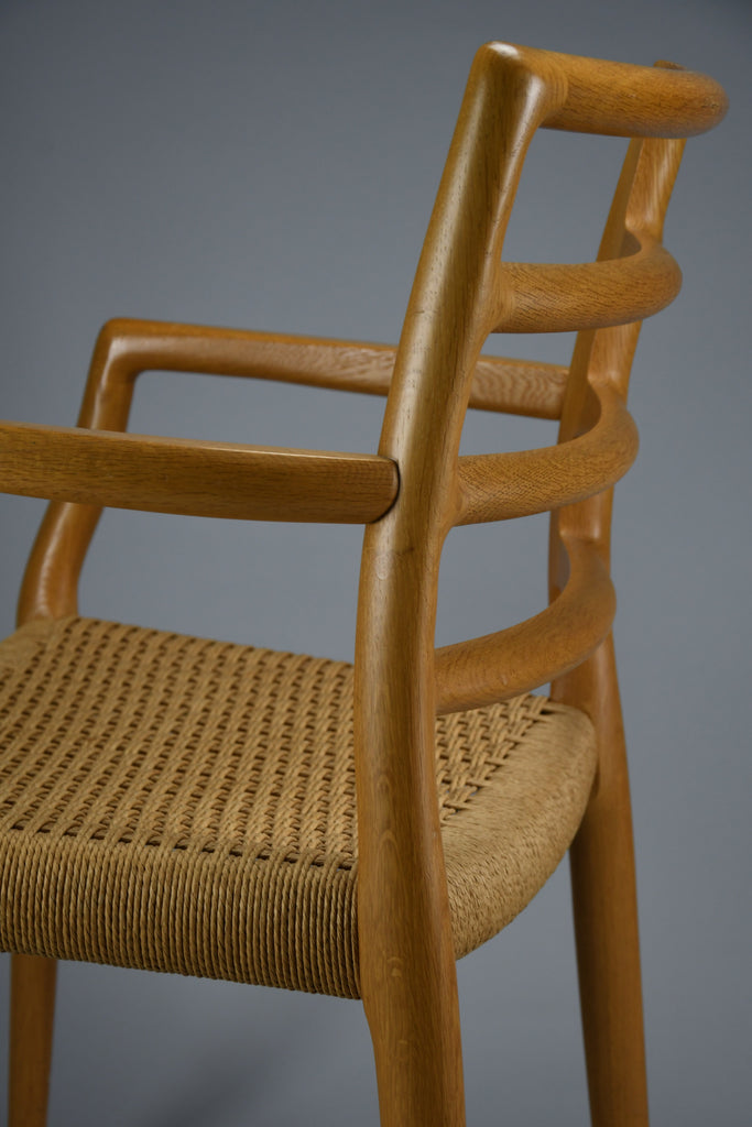 Niels Otto Møller model 68 Oak & papercord armchair J.L. Møllers Møbelfabrik 1981 - Furniture