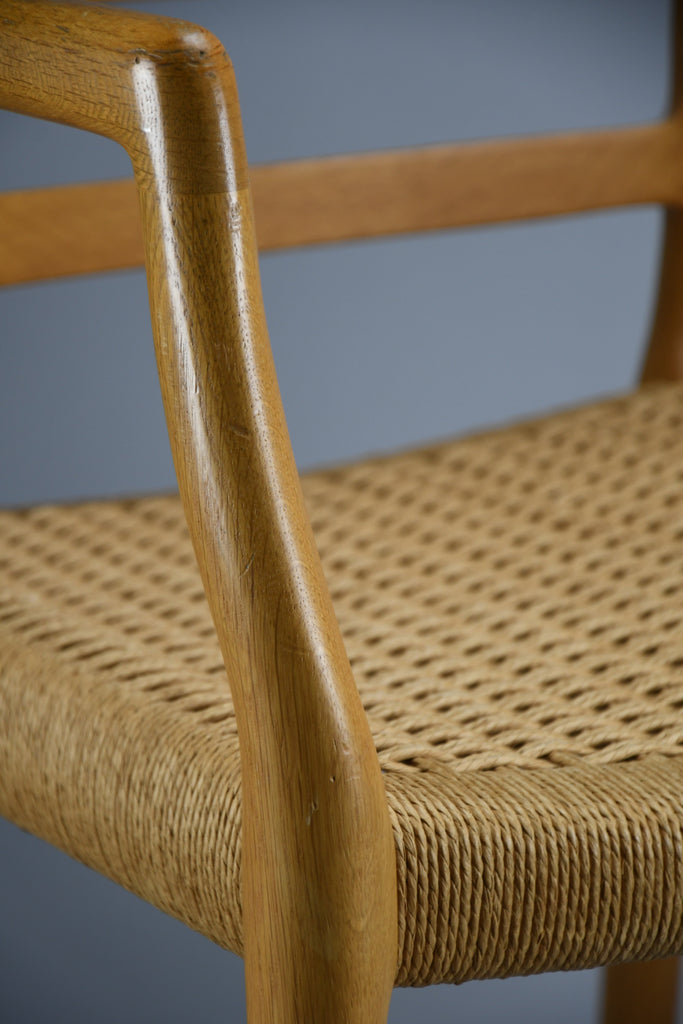 Niels Otto Møller model 68 Oak & papercord armchair J.L. Møllers Møbelfabrik 1981 - Furniture