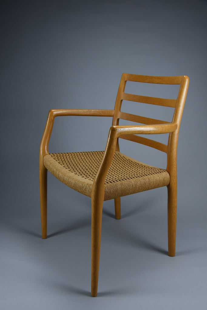 Niels Otto Møller model 68 Oak & papercord armchair J.L. Møllers Møbelfabrik 1981 - Furniture