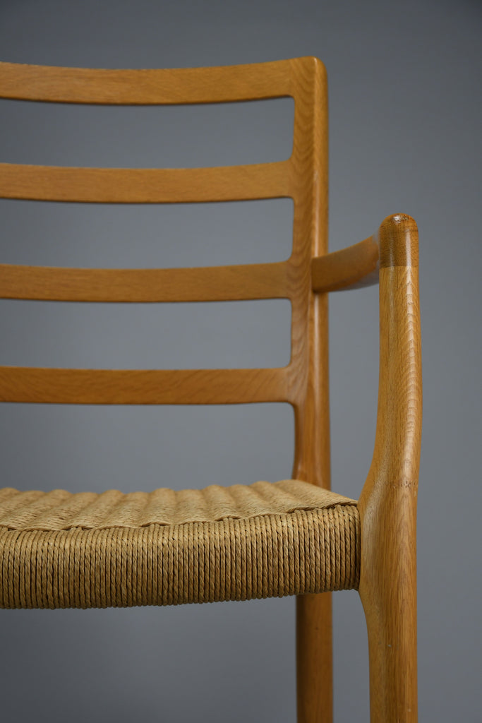 Niels Otto Møller model 68 Oak & papercord armchair J.L. Møllers Møbelfabrik 1981 - Furniture