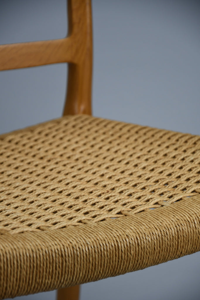 Niels Otto Møller model 68 Oak & papercord armchair J.L. Møllers Møbelfabrik 1981 - Furniture