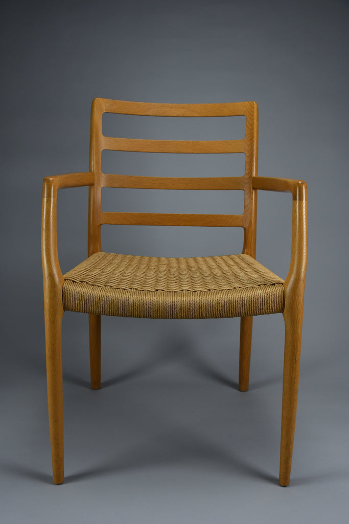 Niels Otto Møller model 68 Oak & papercord armchair J.L. Møllers Møbelfabrik 1981 - Furniture