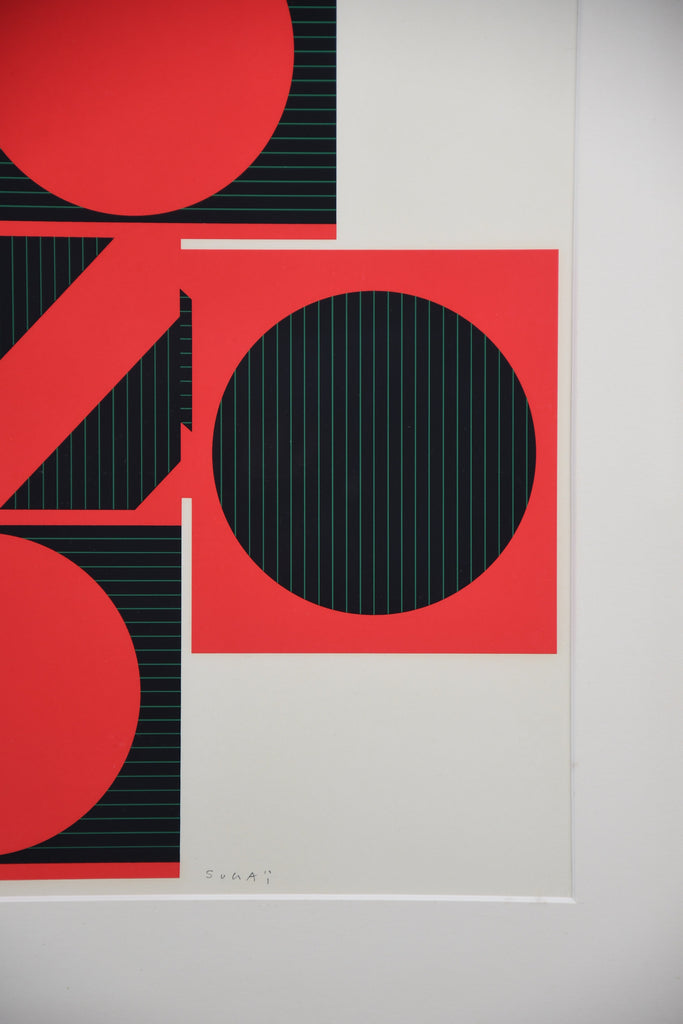 Op Art by Kumi Sugaï signed silkscreen Variation J 1978 - Art
