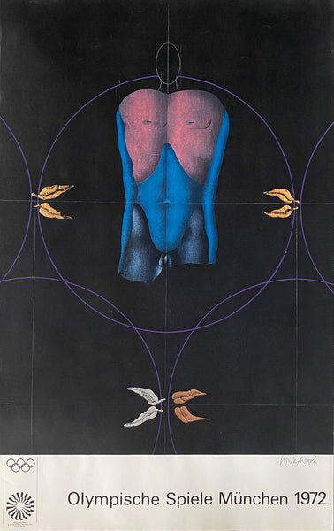 Original 1972 Munich Olympic Poster by Paul Wunderlich - Art