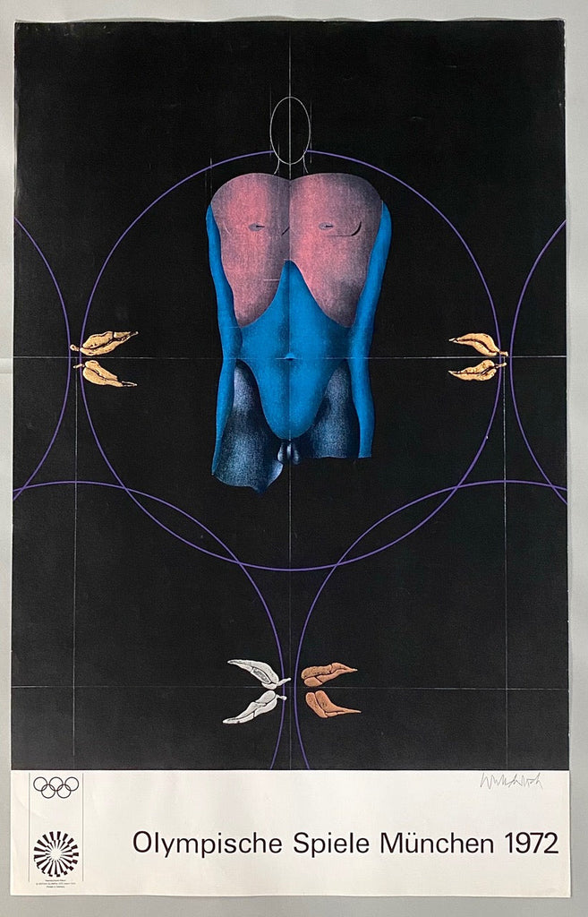 Original 1972 Munich Olympic Poster by Paul Wunderlich - Art