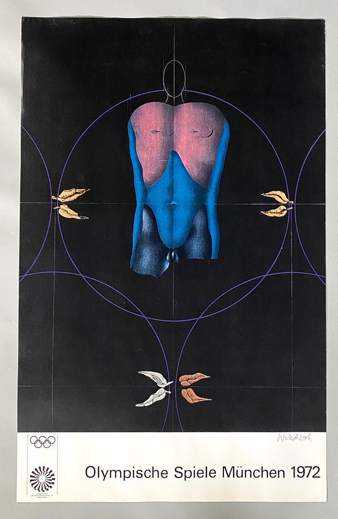 Original 1972 Munich Olympic Poster by Paul Wunderlich - Art