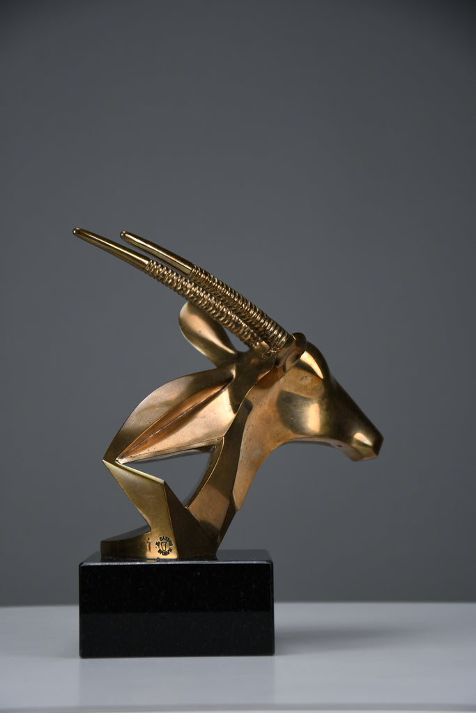 “Oryx” | Unique polished bronze sculpture 1990s - Art