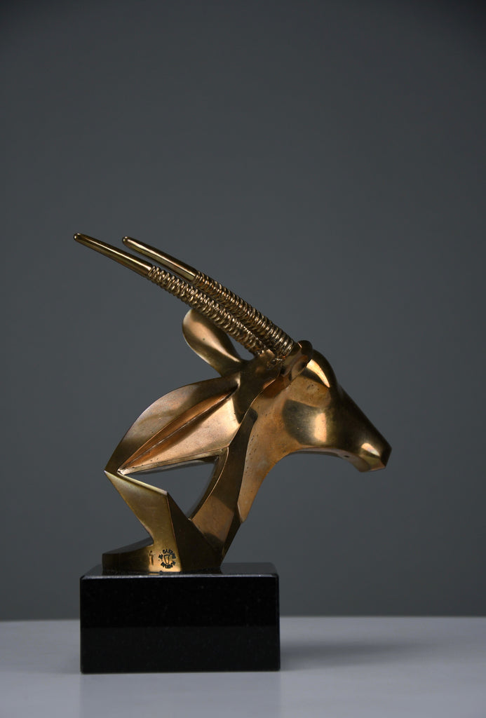 “Oryx” | Unique polished bronze sculpture 1990s - Art