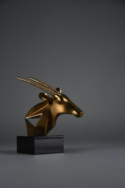 “Oryx” | Unique polished bronze sculpture 1990s - Art