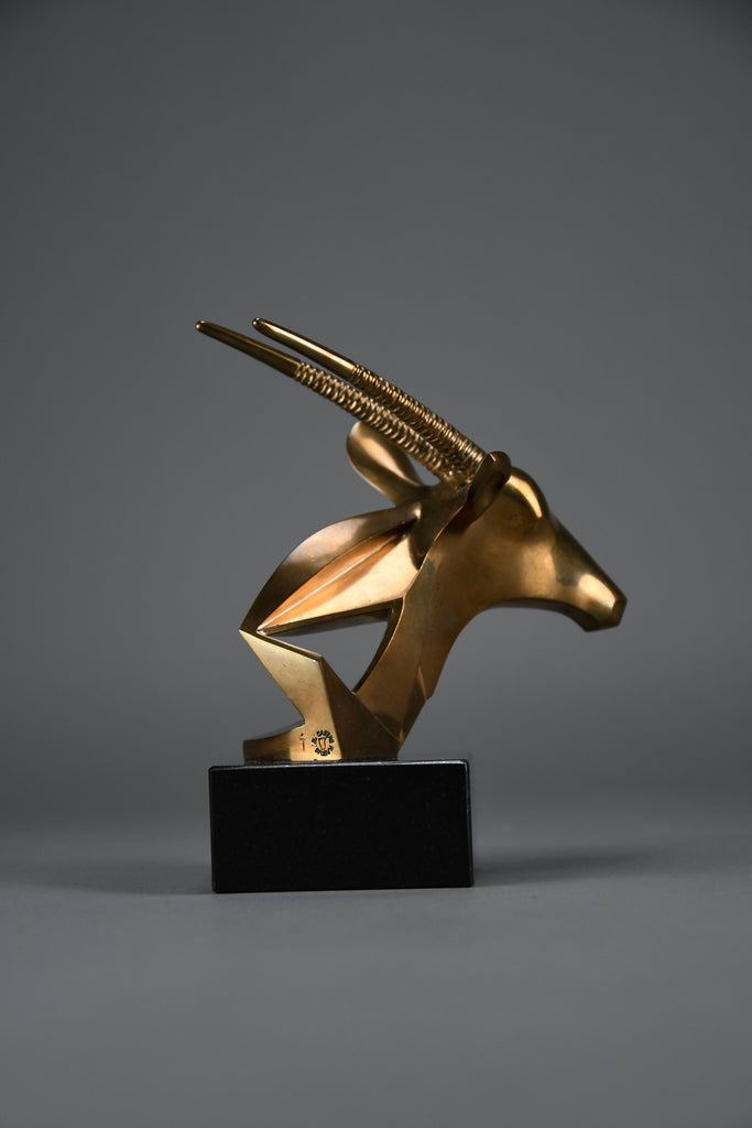 “Oryx” | Unique polished bronze sculpture 1990s - Art